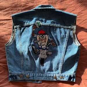 Vintage Warner Bros. Looney Tunes Blue Denim Vest